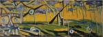Elimo Njau, Dream Landscape, 1968. Oil on canvas, 47.5 x 132.3 cm. Weltkulturen Museum, Frankfurt am Main © Elimo Njau. Photo: Maria Obermaier.