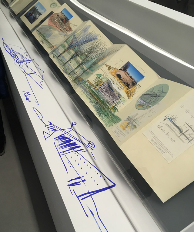 Tadao Ando, display case with drawing. Photo: Veronica Simpson.
