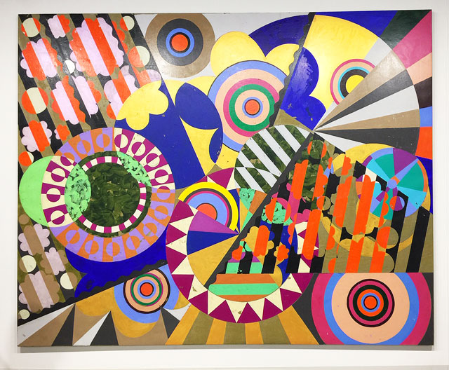 Beatriz Milhazes. Pó de arroz, 2017-18. Acrylic on canvas, 280 x 353 cm (110 1/4 x 139 in). Photo: Jill Spalding.