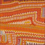 Patrick Tjungurrayi. 
        <em>PT 0901010</em>,
painted at Kiwirrkura 2009.
Acrylic on Belgian linen
122 x 122 cm.

Provenance:
Papunya Tula Artists Pty Ltd,
Scott Livesey Galleries.

Copyright © Papunya Tula Artists Pty Ltd.