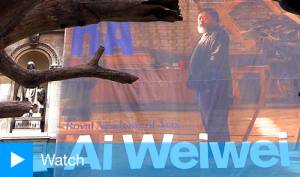 Ai Weiwei at the Royal Academy of Arts, London. The first major institutional survey of his work ever held in the UK. September 2015.
Photograph: Martin Kennedy.