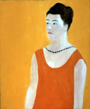 Craigie Aitchison. <i>Daphne with Black Necklace</i>, 1968 oil 
              on canvas, 101.5 x 91.49 cm. Nancy Lazrus Istel. Photo Terry Schank© 
              the artist