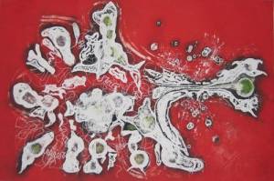 Susan Aldworth. <em>Apoptosis 3</em>, 2007, colour etching and aquatint, 35 x 50 cm&nbsp;