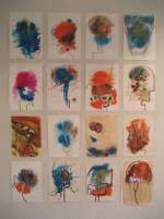 Susan Aldworth. <em>Location Drawings</em>, 2005&ndash;06. Acrylic inks on paper, 42 x 30 cm each (installation shot from &lsquo;Scribing the Soul&rsquo; at Transition Gallery)