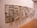 Helen Geier. <em>Split Rocks</em>, 2008. Paper, gesso, watercolour. 915 cm x 113 cm.