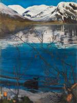 Nikolai Astrup. March Atmosphere at Jølstravatnet, Before 1908. Oil on canvas, 75 x 57 cm. Private collection, Oslo. Photograph © Anders Bergersen.
