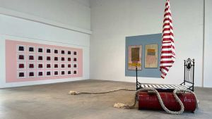 In her films, sculptures, tapestries and prints Barrada plays with the materiality of colour