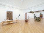 These Mad Hybrids, featuring: Caroline Achaintre, Eric Bainbridge, Phyllida Barlow, Olivia Bax, John Hoyland, Hew Locke, Anna Reading, Jessi Reaves, Andrew Sabin, John Summers and Chiffon Thomas. Installation view at RWA, Bristol, 2024. Photo: Tim Bowditch.