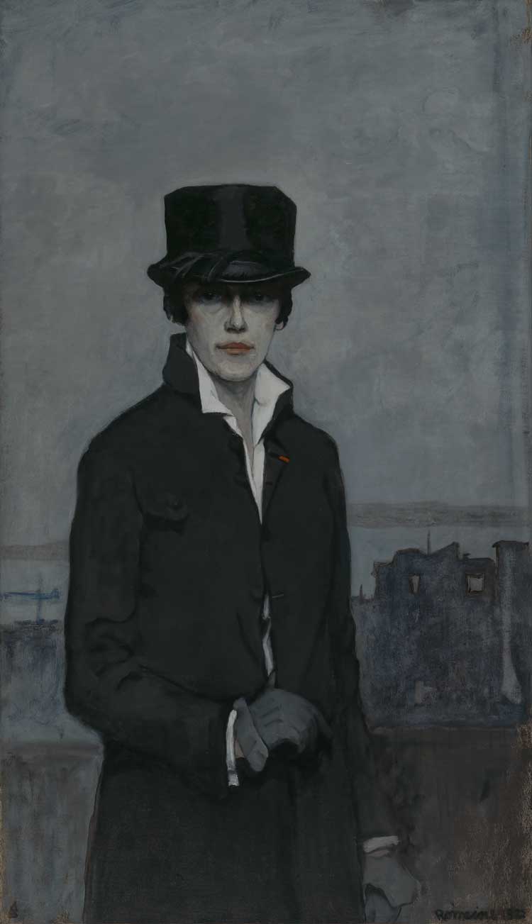 Romaine Brooks, Self-Portrait, 1923. Oil on canvas, 46 1/4 x 26 7/8 in (117.5 x 78.3 cm). Smithsonian American Art Museum, Washington, D.C. Gift of the artist.