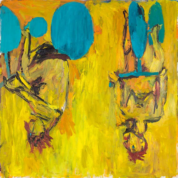 Georg Baselitz. Die Mädchen von Olmo II (The Girls of Olmo II), 1981. Oil on canvas, 250 × 249 cm. Musée national d’art moderne, Centre Pompidou, Paris. © Georg Baselitz 2021. Photo © Centre Pompidou, MNAM-CCI B. Prévost. Dist. RMN-GP.