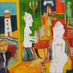 John Bellany. <em>A Scottish Concerto</em> 1998. 153 x 153 cm. oil on canvas. Artist's<br />        Collection.