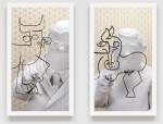 Brian Bress. Doctor/Patient #2 (on orange and yellow grids), 2014. High definition dual-channel video (colour), high definition monitors and players, wall mounts, framed, 2-part, 37.75 x 48 x 4 in (95.89 x 121.92 x 10.16 cm) installed. 18 min 07 sec loop.
Courtesy Cherry and Martin, Los Angeles, CA.