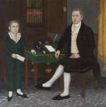 John Brewster Jr. (1766-1854). <em>James Prince and Son, William Henry</em>. Painted in Newburyport, Massachusetts, 1801. Oil on canvas 63 3/4 x 63 &frac14; in. Collection of the Historical Society of Old Newbury. Gift of William Andrews Currier in 1897. Photo credit: David Stansbury.