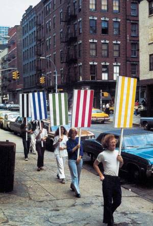 Daniel Buren. <em>Seven Ballets in Manhattan </em>work <em>in situ</em>, New York, USA. 27 May-2 June 1975. Detail.&nbsp;&copy;&nbsp;DB & ADAGP.