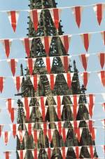 Daniel Buren. <em>Tel un palimpseste ou la m&eacute;tamorphose d'une image (Like a palimpsest or the metamorphosis of an image) </em>work <em>in situ</em>, Sculpture Project, M&uuml;nster, Germany. June 1997. Detail.&nbsp;&copy;&nbsp;DB & ADAGP.