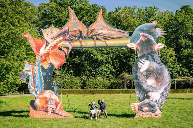 Proscenium Arches, 2026. Exhibition view, Monster Chetwynd, A Friends Making Machine, Courtesy: the artist and Middelheim Museum, Antwerp. Photo: Tom Cornille.