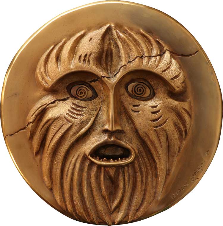Leonora Carrington. Untitled Mask, no date. 24K gold plated silver, 22 x 22 x 4 cm. Courtesy of the Leonora Carrington Council and rossogranada.