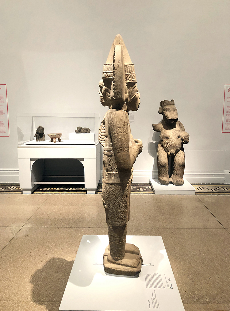 Huastec artist. Life-Death Figure, 900-1250. Sandstone, traces of pigment. Possibly Chilitujú Site, San Luis Potosi, Mexico. Photo: Antonio Rivera.