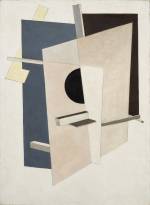 El Lissitzky. Proun 6, 1919-20. Oil on canvas, 31 7/8 x 23 ¼ in (81 x 59 cm ). Kulturstiftung Sachsen-Anhalt, Kunstmuseum Moritzburg Halle (Saale), Germany.