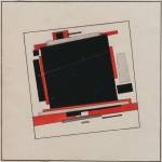 Ilya Chashnik. Suprematist Composition: Design for a Pictorial Relief, c1921. Pen and ink, graphite, and watercolour on paper, 15.2 x 15.2 cm. Vladimir Tsarenkov Collection, London.