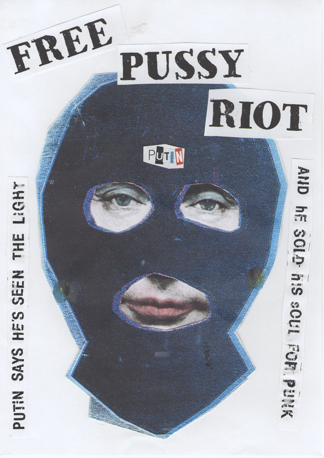 Jamie Reid. Free Pussy Riot, 2012.