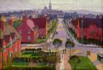 William Ratcliffe. <em>Hampstead Garden Suburb from Willifield Way,</em> c. 1914. Oil on canvas, &nbsp;510 x 763 mm. Tate Presented by Tate Members 2006. &copy; The estate of William Ratcliffe