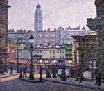 Charles Ginner. The Sunlit Square, Victoria Station, 1913. Oil on canvas, &nbsp;870 x 100 x 780 mm. Atkinson Art Gallery, Southport, Sefton M.B.C. &copy; The estate of Charles Ginner 
