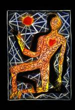 <em>Partners</em>, 2007. 4x6 inches. Watercolour, gouache, coloured pencils and pen on paper &copy; Carlos Ortiz