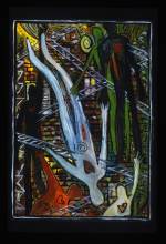 <em>Upside Down</em>, 2007. 4x6 inches. Watercolour, gouache, coloured pencils and pen on paper &copy; Carlos Ortiz