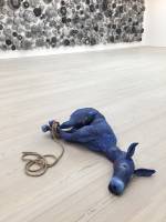 Mia Feuer. Jerusalem Donkey, 2015. Papier-mâché, pigments, rope, 177.8 x 101.6 x 30.48 cm. Photograph: Martin Kennedy.