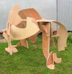 Tim Scott. <em>Woodwind IV</em>, 2011. Plywood, height 130 cm. &copy; the artist, images courtesy Poussin Gallery.