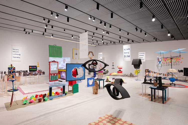 Documenta 15: Agus Nur Amal PMTOH, Tritangtu, 2022, installation view, Grimmwelt, Kassel, 14 June 2022. Photo: Frank Sperling.