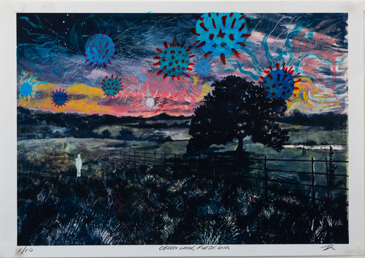 David Downes. Will the World Ever Be the Same Again, 2020. Pen, ink and acrylic on paper.