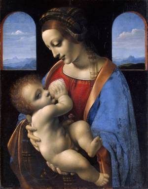 Leonardo da Vinci (1452&ndash;1519).<em> The Virgin and Child (The Madonna Litta)</em>, about 1491-5. Tempera on canvas, transferred from wood, 42 x 33 cm. &copy; The State Hermitage Museum, St Petersburg. 2011. (GE-249). Photo by Vladimir Terebenin, Leonard Kheifets, Yuri Molodkovets.
