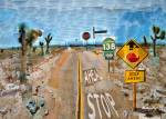 David Hockney. <em>Pearblossom Highway, 11-18 April 1986 #1</em>. Photographic collage, 119.4 x 163.8 cm. The J. Paul Getty Museum, Los Angeles. Gift of David Hockney. Copyright David Hockney.