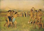 Degas, Hilaire-Germain-Edgar (1834-1917), Young Spartans Exercising, 
        about 1860 oil on canvas 109.2 x 154.3 cm. The National Gallery, London 
        inv. NG 3860 © The National Gallery, London