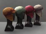 Driving caps designed by Sonia Delaunay,  1924-28. Silk and wool embroidery on cotton. Musée de la Mode de la Ville de Paris, Musée Galliera. © L & M Services B.V. The Hague 20100623.