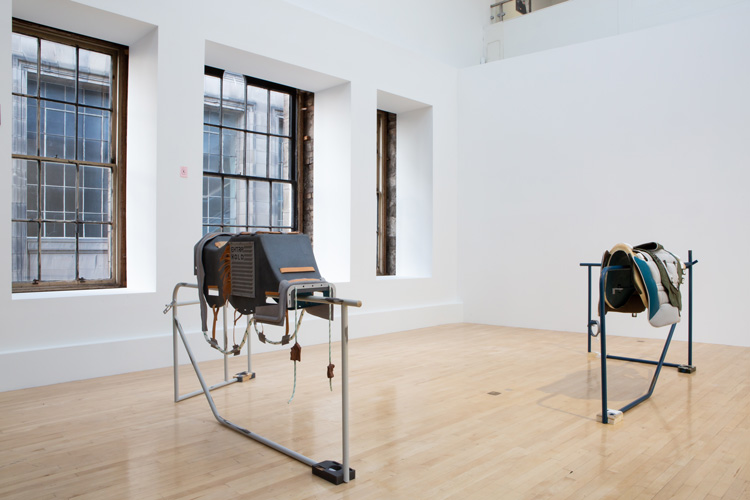 Magali Reus. On Alligator, 2016; Propeller E.K., 2016. Installation view, The Extended Mind, 2019. Image courtesy Talbot Rice Gallery, The University of Edinburgh.