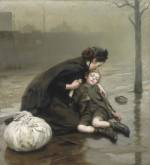 Thomas Bush Kennington (England 1856&ndash;1916). <em>Homeless</em> 1890. Oil on canvas, 166.6 x 151.7 cm. Bendigo Art Gallery, Victoria. Purchased, 1906.