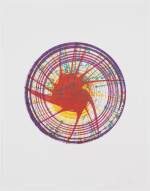 Damien Hirst (British, born 1965). <em>Round from In a Spin, the Action of the World on Things, Volume I</em>, 2002. One from a portfolio of 23 etching, aquatint, and drypoints. Sheet: 35 7/8 x 27 in (91.2 x 69.9 cm). Publisher: The Paragon Press, London. Printer: Hope (Sufferance) Press, London. Edition: 68. The Museum of Modern Art, New York. The Associates Fund, 2003 &copy; 2006 Damien Hirst.
