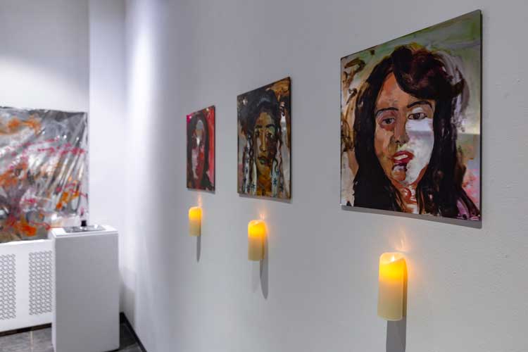 Saba Farhoudnia: Reflection. Installation view, Jamaica Center for Arts and Learning, Jamaica, NY. Photo: Farzan Ghasemi.