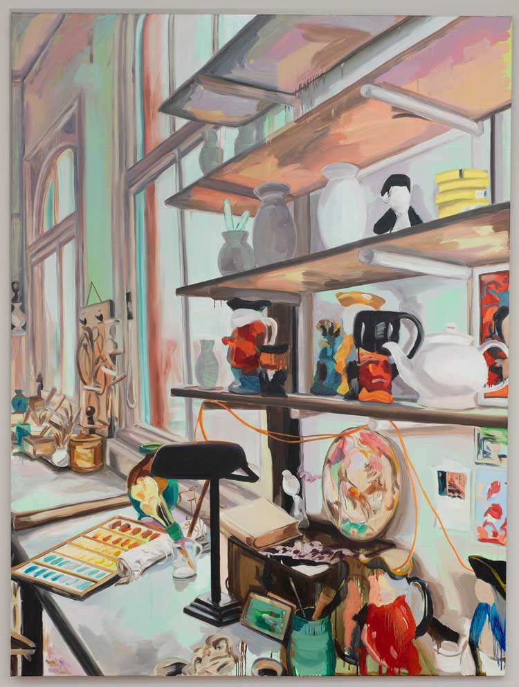 Anna Freeman Bentley, Knowing when to stop, 2021. Oil on canvas, 180 x 135 cm. Copyright Anna Freeman Bentley, courtesy Frestonian Gallery.