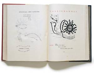 Guillaume Apollinaire (1880-1918). Giorgio De Chirico (1888-1978). <em>Calligrammes (Calligrams).</em> Paris: Gallimard, 1930. NYPL, Spencer Collection. &copy; 2006 Artists Rights Society (ARS), New York/SIAE, Rome. Photograph &copy; Michel Nguyen.
