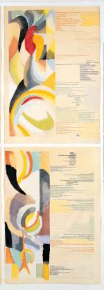 Blaise Cendrars (1887-1961). Sonia Delaunay (1885-1979). <em>La Prose du Transsib&eacute;rien et de la petite Jehanne de France (The Prose of the Transsiberian and of Little Jeannie of France). </em>Paris: Editions des Hommes Nouveaux, 1913. Biblioth&egrave;que litt&eacute;raire Jacques Doucet. Photograph &copy; Michel Nguyen.
