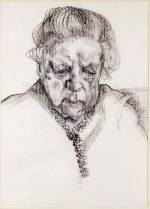 Lucian Freud. <em>The Painter's Mother,</em> 1983. Charcoal and pastel, 32.4 x 24.8 cm (12.76 x 9.76 in). © Lucian Freud, courtesy of the Lucian Freud Archive.