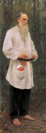 Ilya Repin. <em>Leo Tolstoy Barefoot,</em> 1901. Oil on canvas, 207 x 73 cm. The State Russian Museum, St Petersburg. Photograph &atilde; The State Russian Museum, St Petersburg
