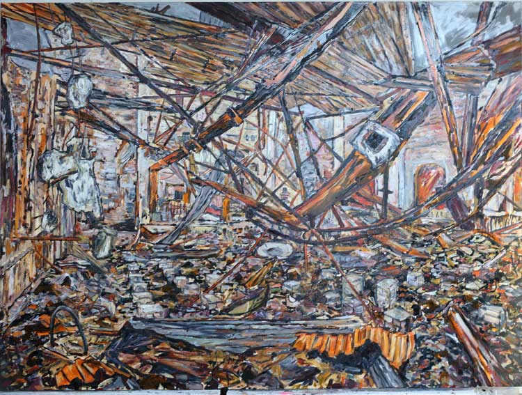 George Gittoes, House of Culture, 2022. Acrylic and oil on canvas, 184 x 250 cm. © the artist.