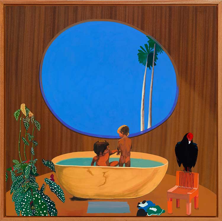 Hulda Guzmán. verdecito, 2022. Watercolour ink and acrylic gouache on cedar plywood, 96.5 x 96.5cm (38 x 38in). Copyright Hulda Guzmán. Courtesy the artist and Stephen Friedman Gallery, London. Photo: Todd-White Art Photography.