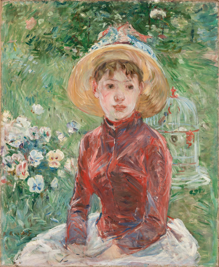Berthe Morisot, Young Girl on the Grass (Mademoiselle Isabelle Lambert), 1885. Oil on canvas, 74 x 60 cm. © Ordrupgaard, Copenhagen. Photo: Anders Sune Berg. Exhibition organised by Ordrupgaard, Copenhagen and the Royal Academy of Arts.