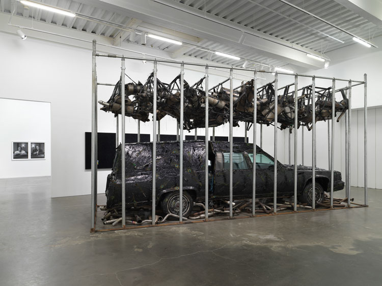 Nari Ward, Peace Keeper, 1995. Installation view, Grief and Grievance: Art and Mourning in America, New Museum, New York, 2021. Photo: Dario Lasagni.